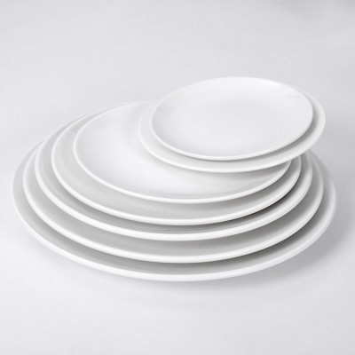 P&T OEM fine white porcelain restaurant serving dishes,12inch pizza plate serving dishes for restaurant