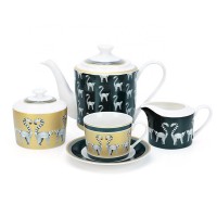 Luxury monkey design new bone china afternoon tea set with cup saucer