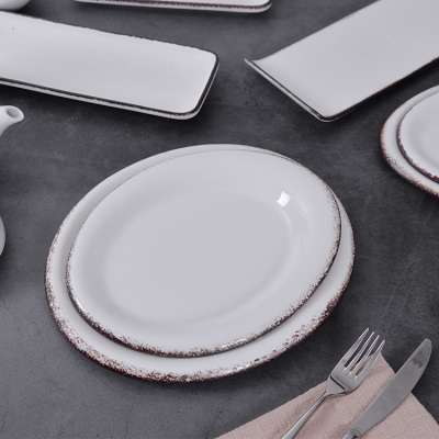 P&T Royal Ware Nordic Hotel Restaurant Tableware Irregular Ceramic Plates for Charger Plate