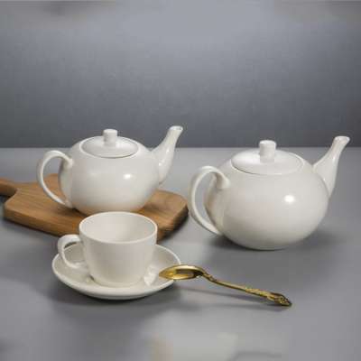 Guangzhou wholesale white western hotel ceramic coffee cup sets for cafe