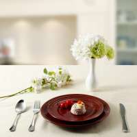 New design christmas decoration red color glaze restaurant ceramic porcelain dinner dish plates