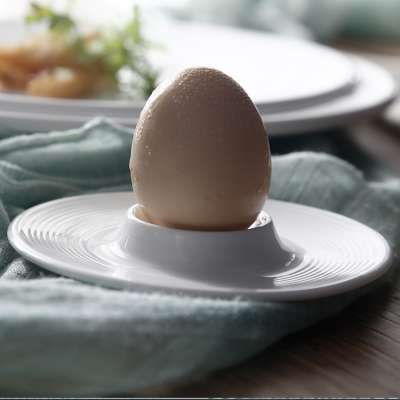 P&T Royal Ware 4 Inch Ceramic Egg Holder White Porcelain Banquet Egg Stand Tabletop Egg Holder For Restaurant