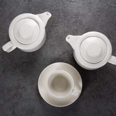 wholesale custom hotel restaurant porcelain tea saucer sets ceramic coffee cup sets