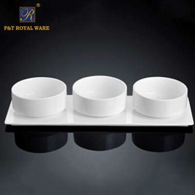 P&T Royal Ware White Porcelain Divided Plates