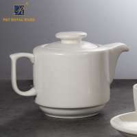 White 675ML Ceramic Teapot Porcelain Coffee Pot for Hotel Restaurant