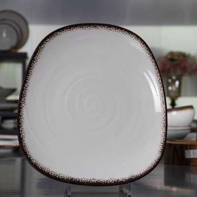 P&T porcelain ceramic porcelain restaurant&hotel irregular  food plates for household party plates